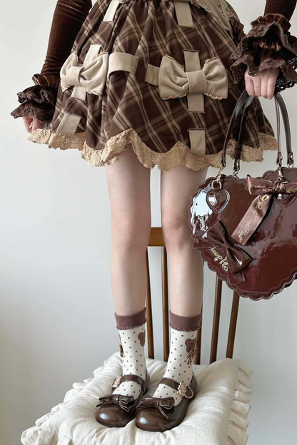 Glossy Sheep Bowknot Shoes