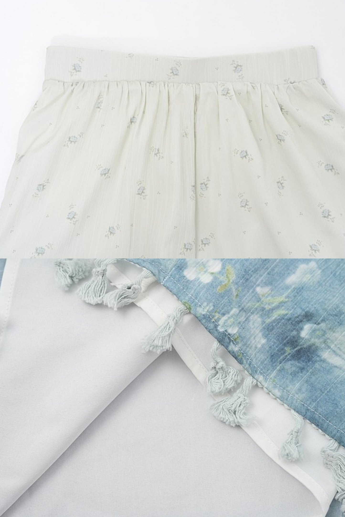 シーブルーデザインワイドパンツ