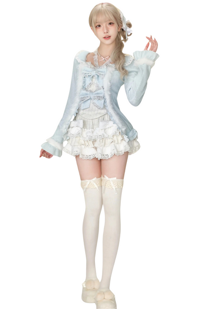 Snow girl hoodie + camisole + cake skirt