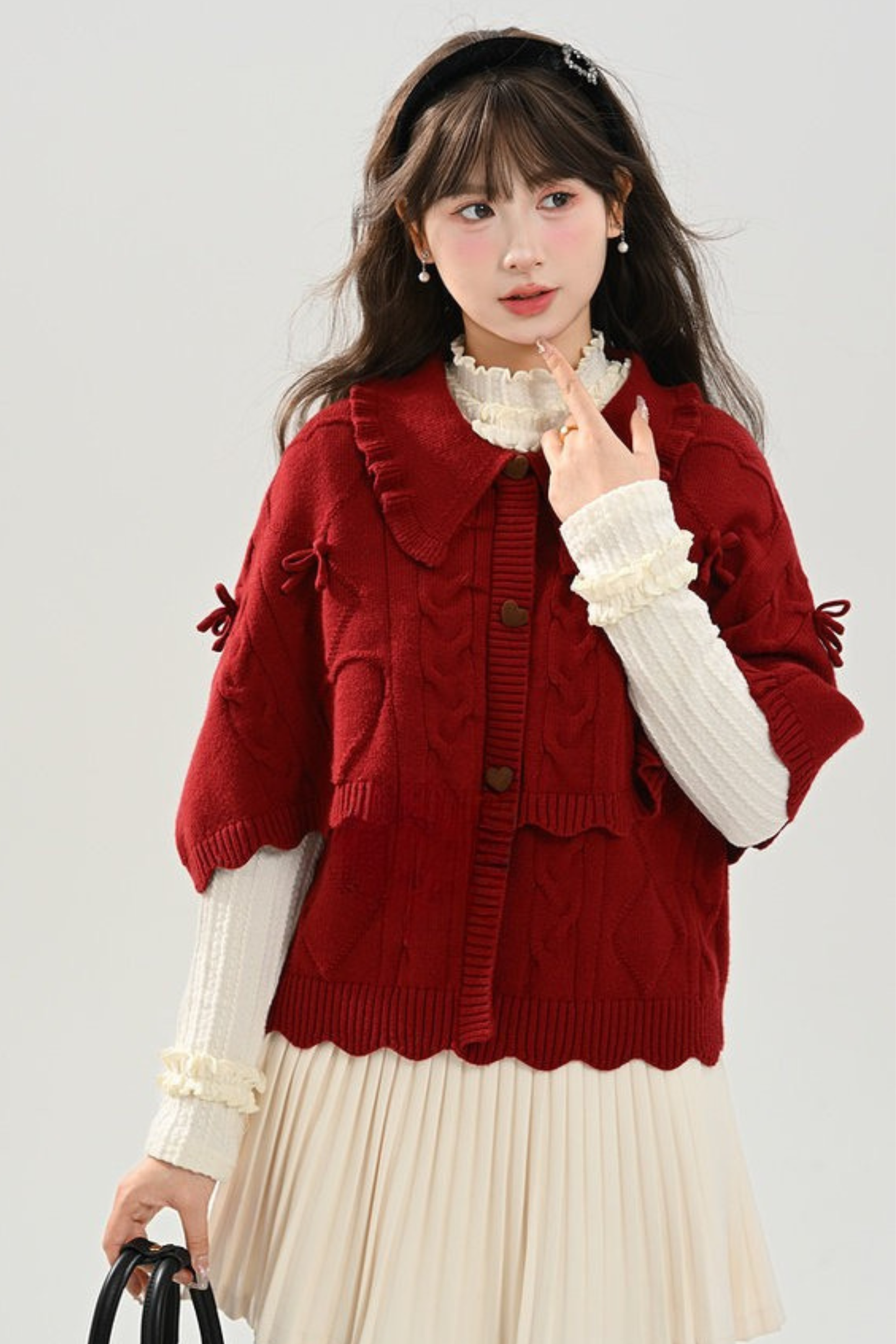 ガーリールーズラペルセーター