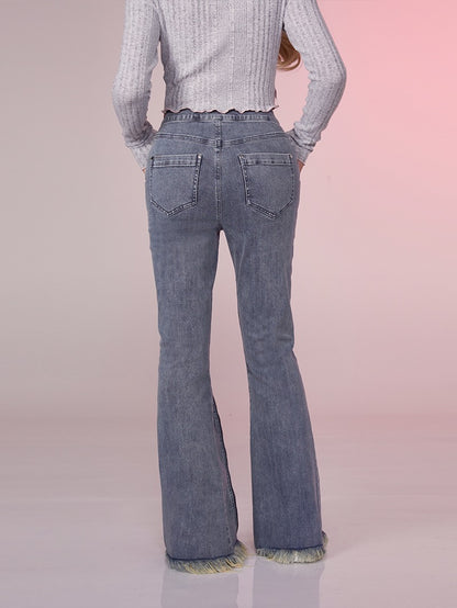 High Street Fashionable Osh Flared Denim