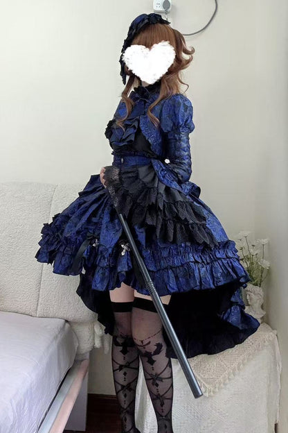 【12月6日予約締切】クロスノクターンゴシックダーク・ストライプレイヤードトップ＋クロスローズ・ストライププルアップスカート