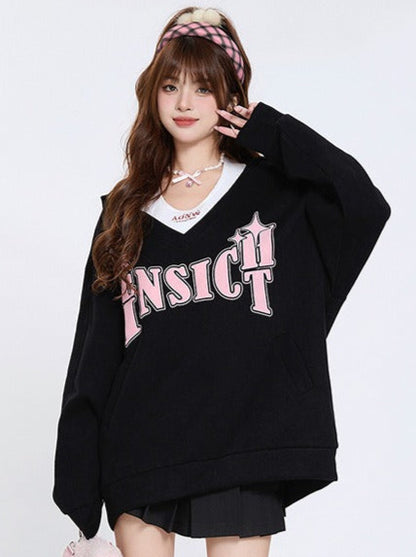 American Lazy Niche Sweatshirt Two Piece Set