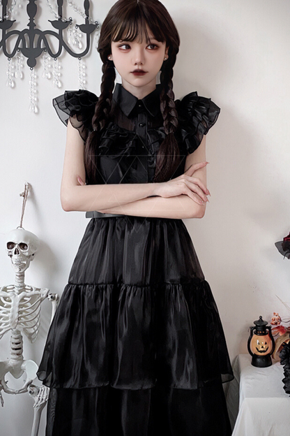 Gothic Addams Family Cosplay Dress