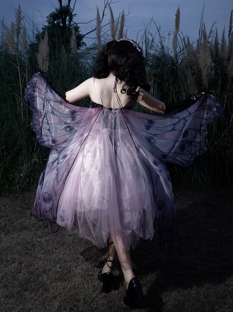 【12月16日予約締切】withered leaf butterfly2.0ゴシックロリータバタフライウイングドレスTypeA/B