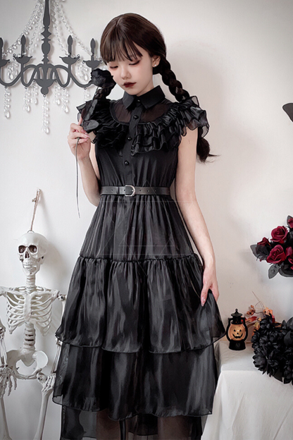 Gothic Addams Family Cosplay Dress