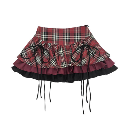 ダークチェックパンクスカート