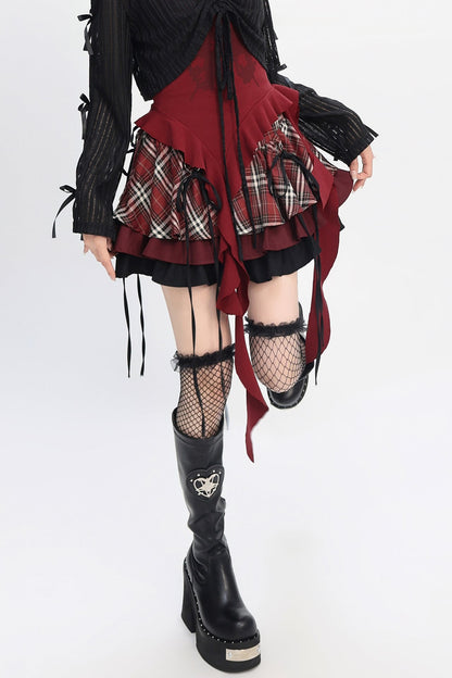 ダークチェックパンクスカート