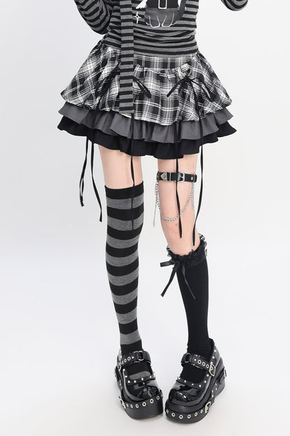 ダークチェックパンクスカート