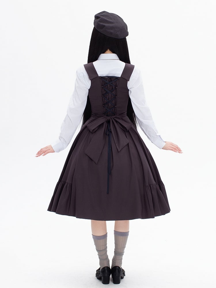 【12月9日予約締切】スプリットカラーエレガントバックレースアップドレス