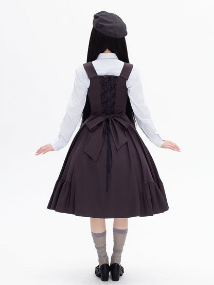 【12月9日予約締切】スプリットカラーエレガントバックレースアップドレス