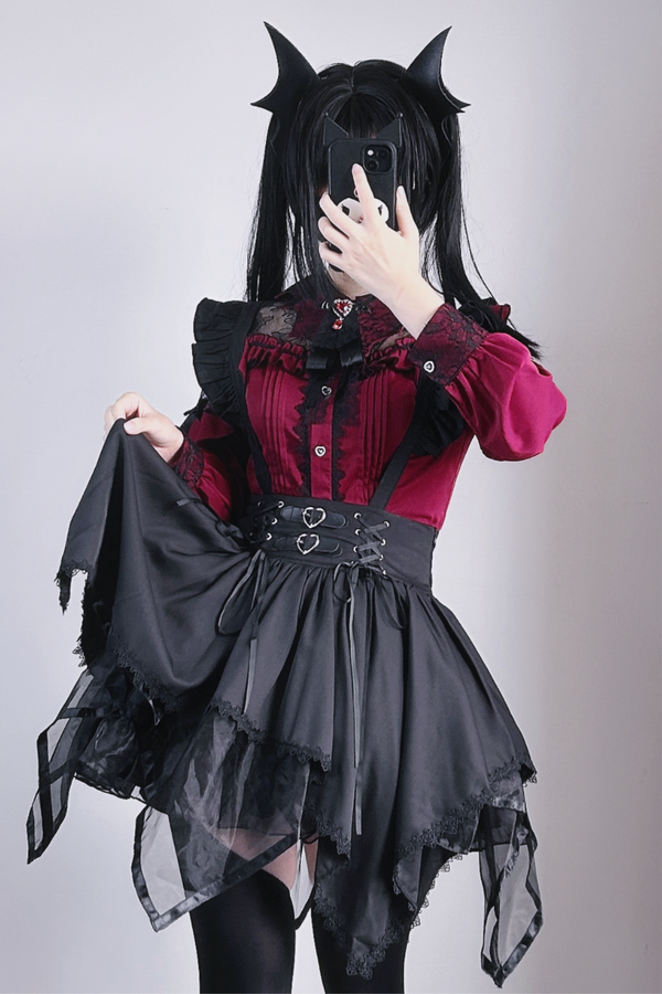 【予約商品】地雷イレギュラーハートバックルスカート