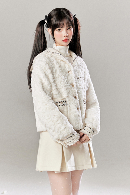 Snow Sweet Furcoat + Pleated Skirt