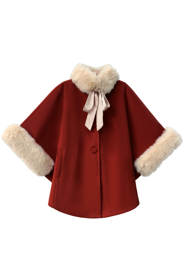 [Reserved item] Sweet cape coat + shirt + wool beret + badge