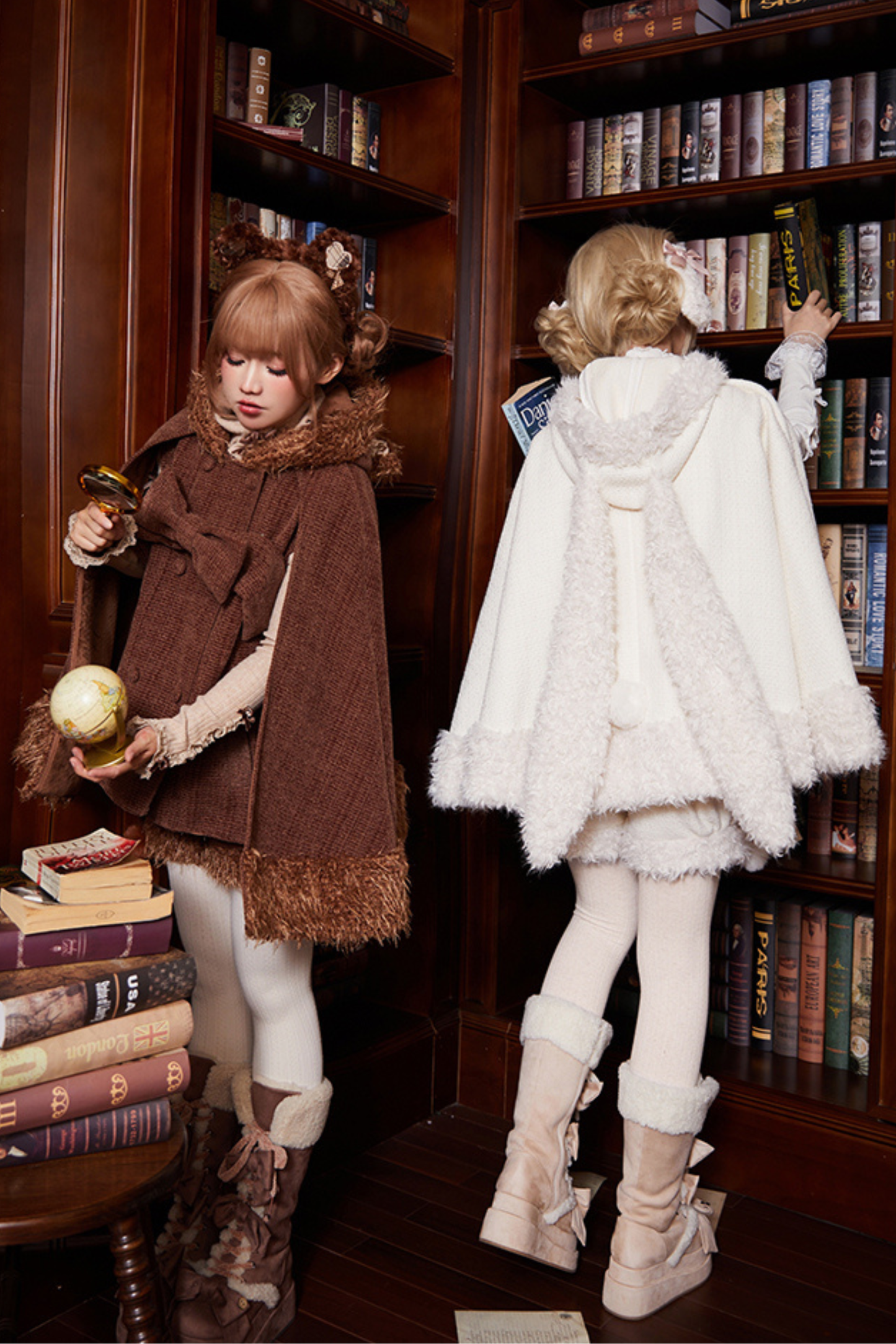 アニマルツイードコート＋ボアショートパンツ