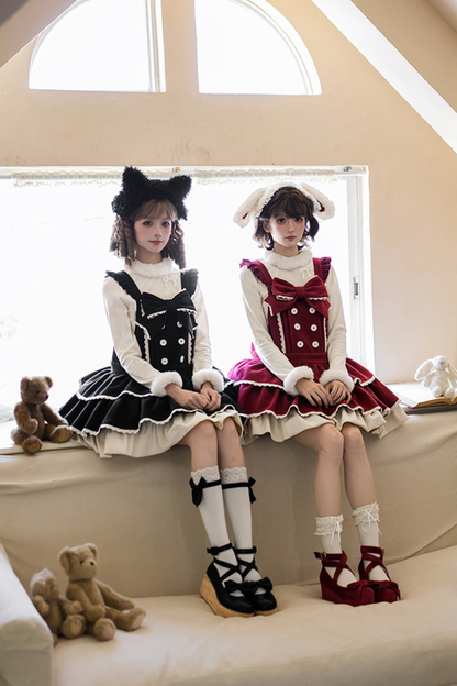 ドールロリータドレス+トップス+アニマルレッグループ+アニマルヘアバンド