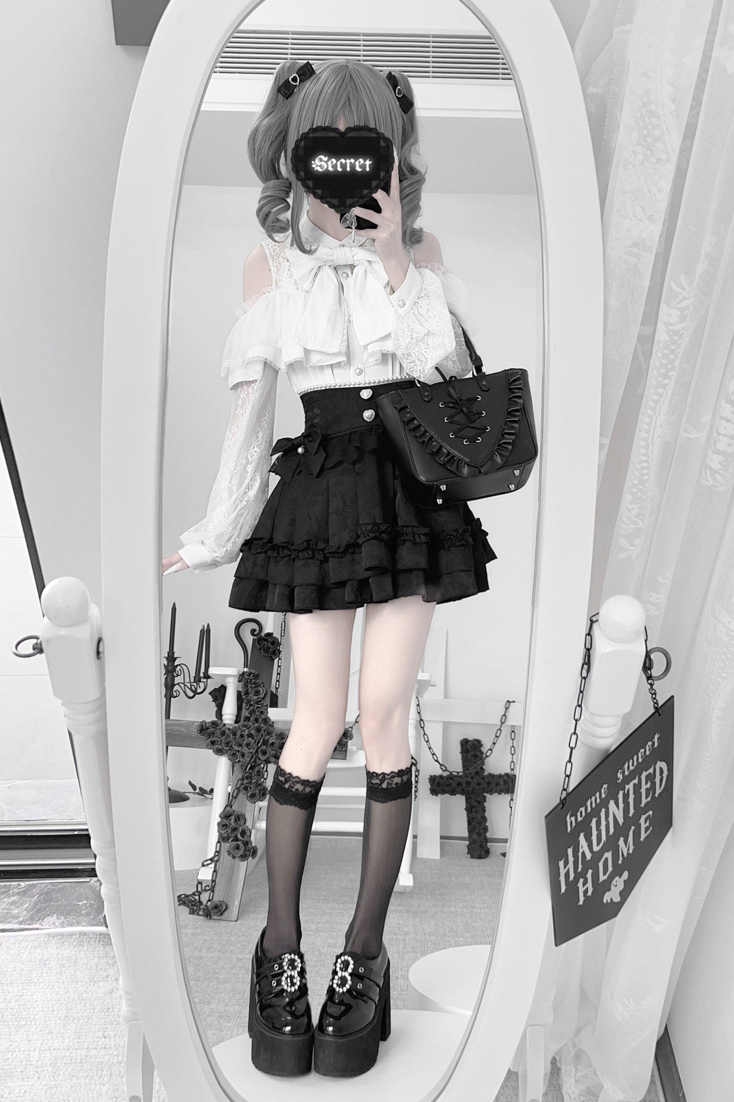 ダークキュートティアードスカート