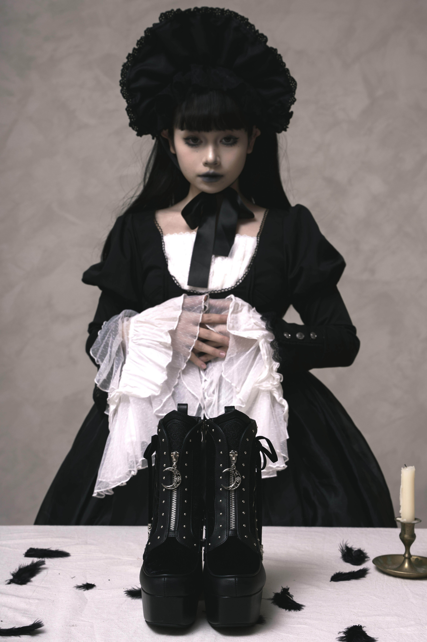 [Vorbestellung bis 18. März] Gothic-Puppen-Schleifen-Stiefeletten