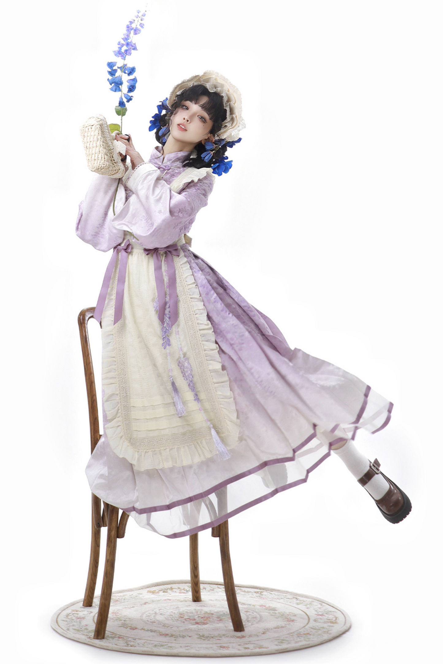 Chinese Ethnic Elegant Sweet Dress + Apron