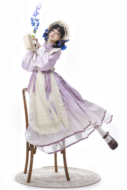 Chinese Ethnic Elegant Sweet Dress + Apron