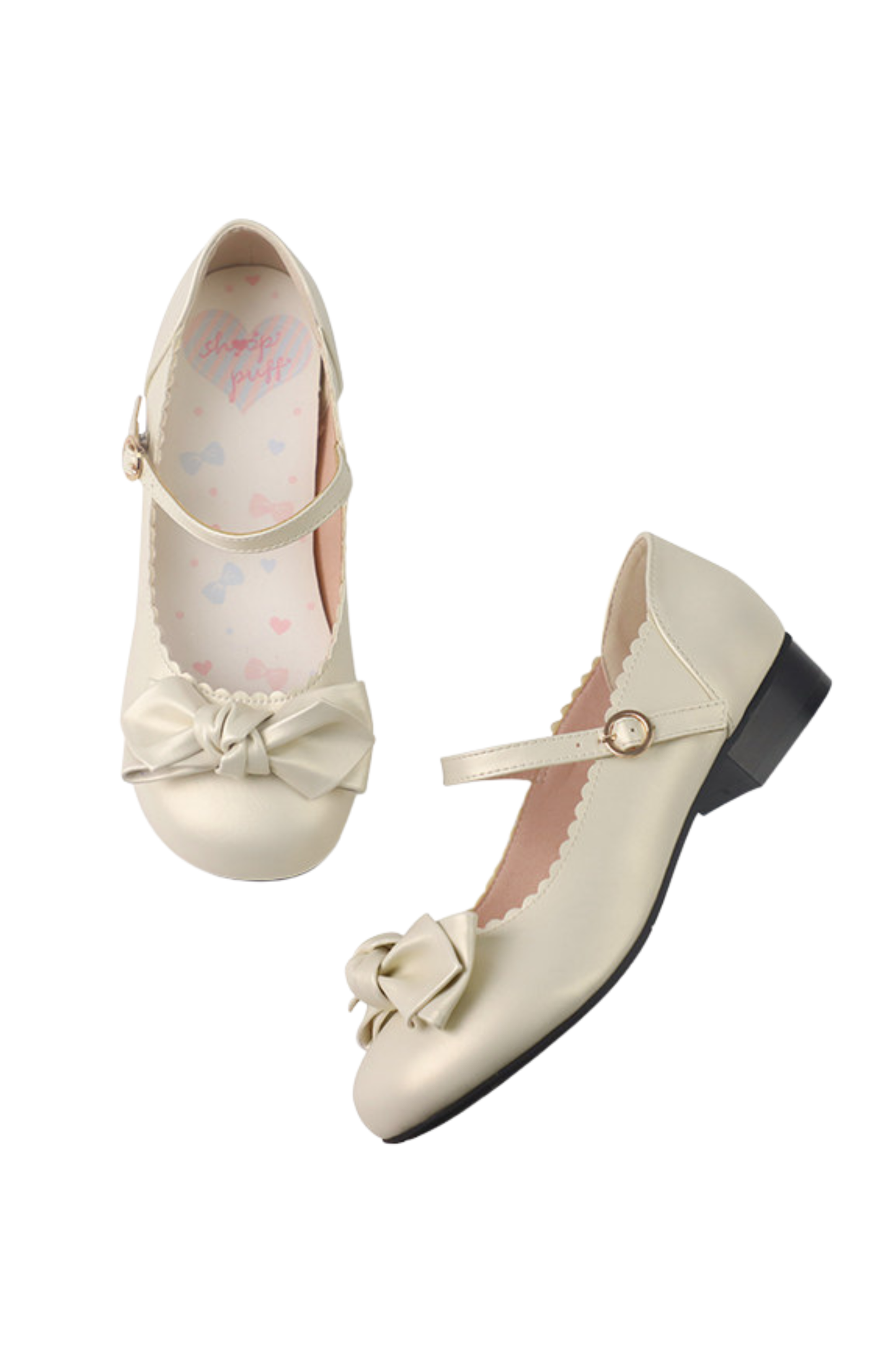 Cherry Blossom Sheepskin Bow Shoes