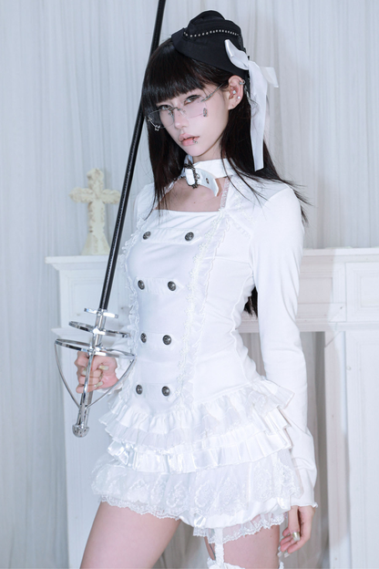 ホルターネックダブルブレストトップス