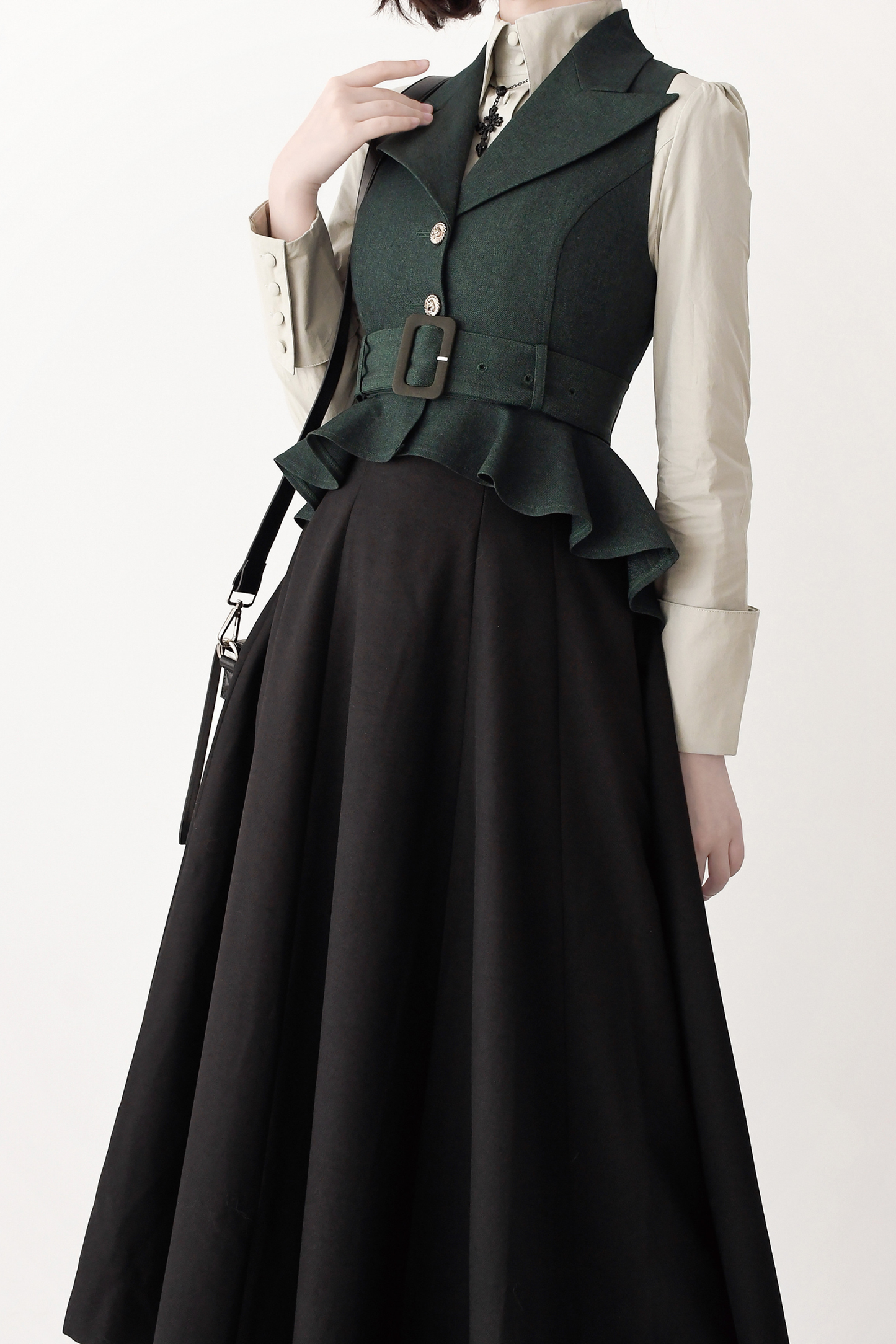 Umbrella Vintage Style Trailing Vest + Long Skirt + Short Skirt