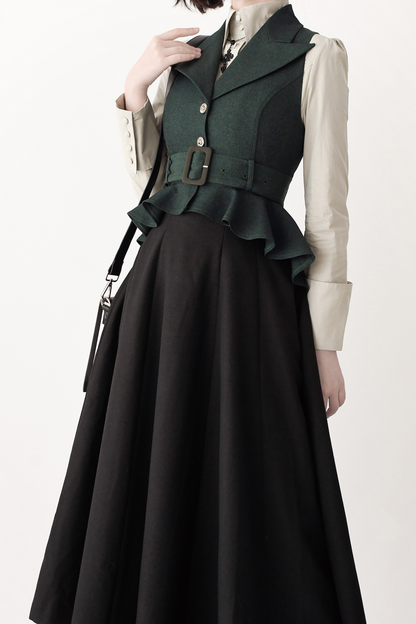 Umbrella Vintage Style Trailing Vest + Long Skirt + Short Skirt