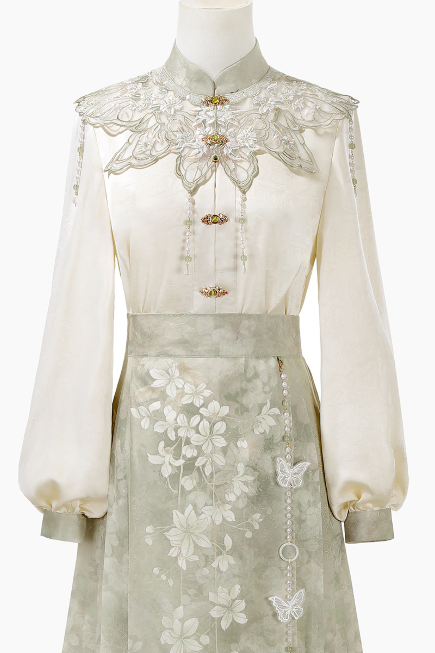 Jasmine Rain Long Sleeve Shirt + Elegant Skirt