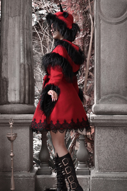 Gothic Carol Dark Cloak Bat Collar Coat