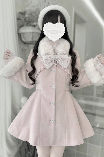 リボンウエストマークフレアコート