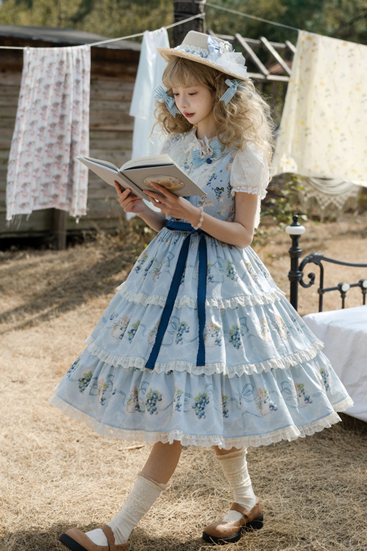 ベニーズブルーベリーガーデンロリータジャンパースカート+ドレス+インナーシャツ