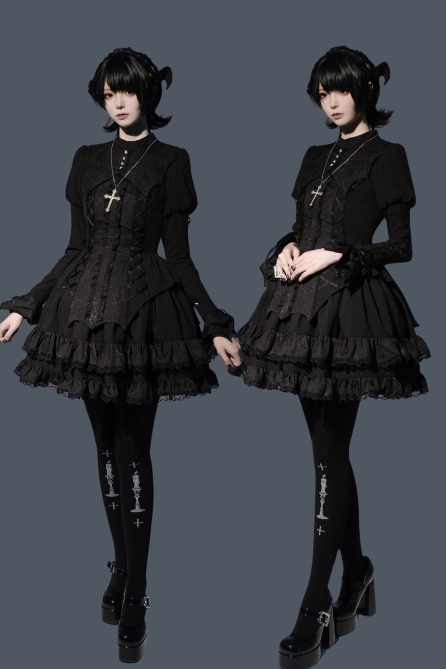 [Deadline for reservations: November 19] Camilla Spider Web Bat Gothic Dark Series Dress Full Set + Setup Full Set