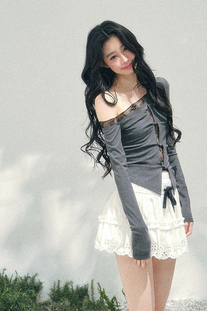 レーススイートティアードパフィースカート