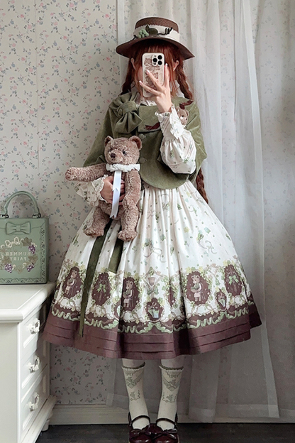 ワイナリーレトロベアロリータドレス