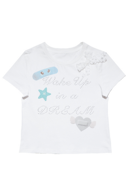 ショルダースリムドリームガールY2KTシャツ