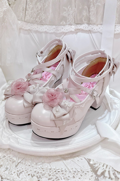 Blumen-Schleifen-Dance-Lolita-Absätze