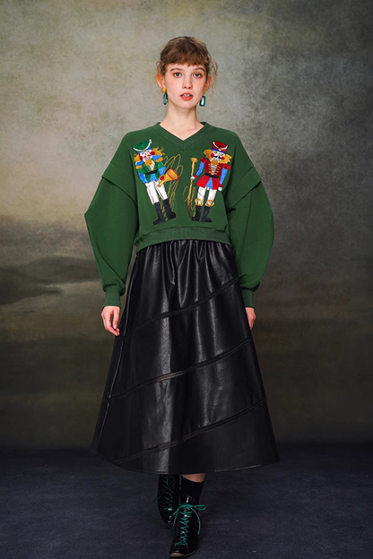 Retro Toy Wide V-Neck Top