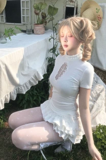 Cross Stitch Gothic Girl Top + Ruffle Pumpkin Pants