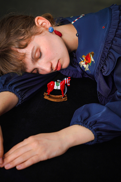 フレンチレトロショールデザインブラウス