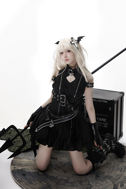 [Reservations] Dark Gothic Style Sleeveless Dress + Belt