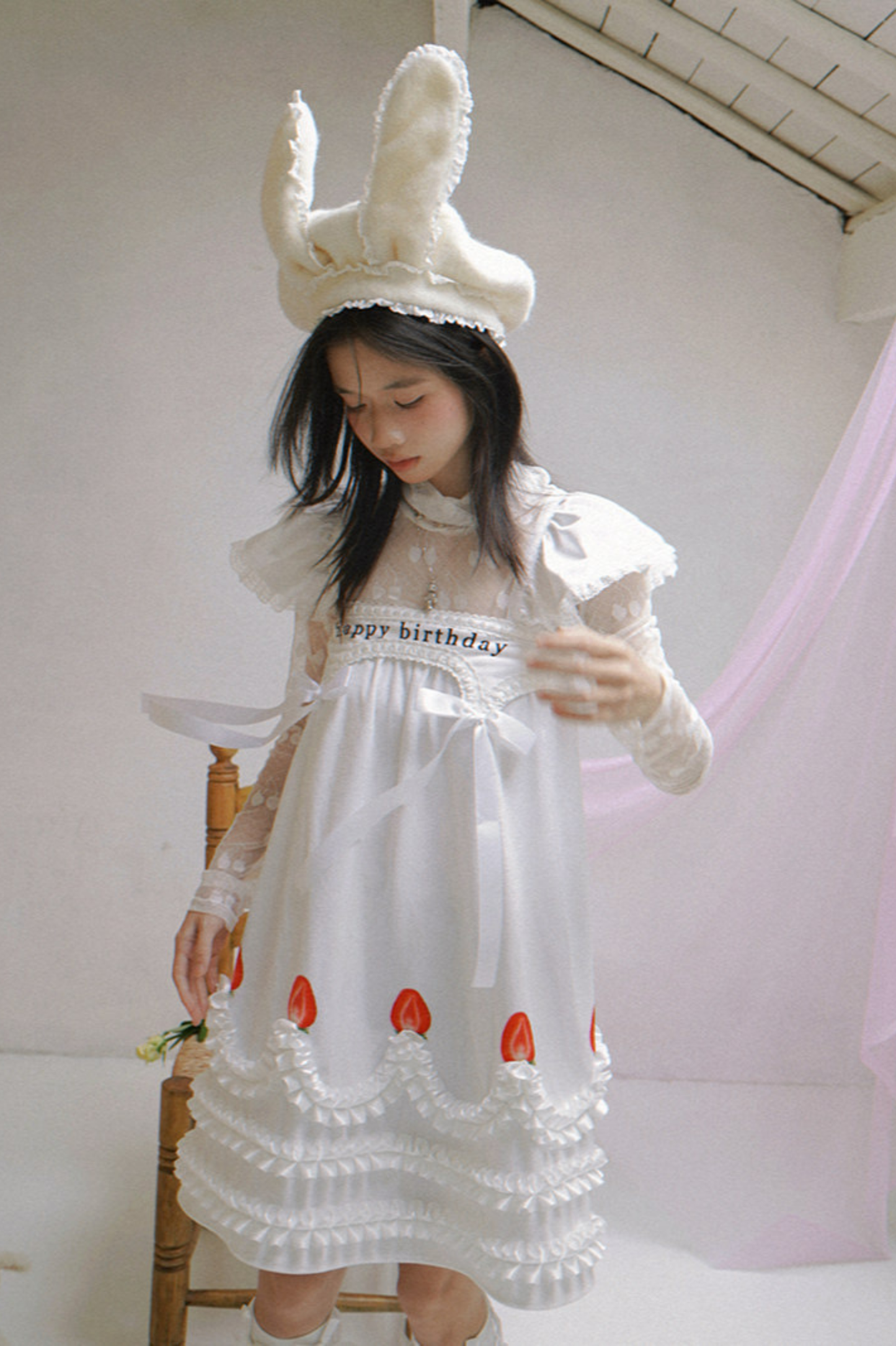 Cherry Jacquard Turtleneck Top