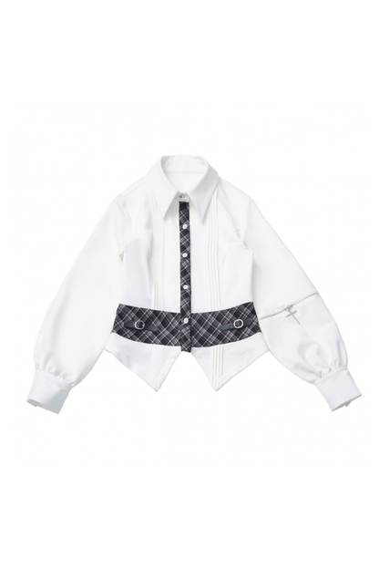 チェッカーアカデミーコート+シャツ+スカート