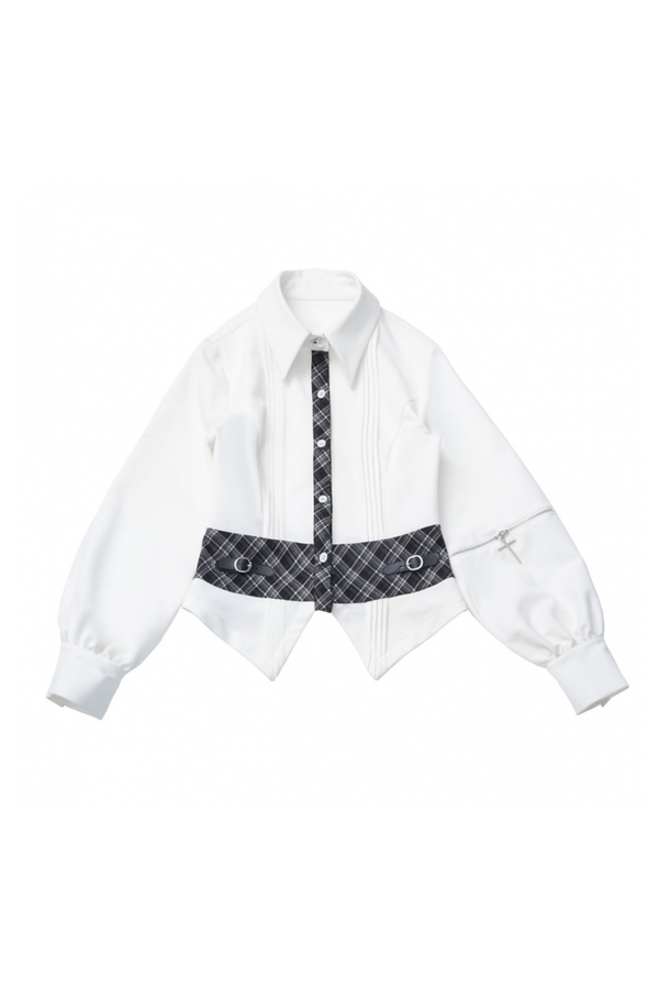 チェッカーアカデミーコート+シャツ+スカート