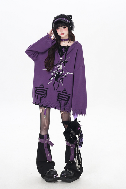 Subculture Faux Tooloos Hooded Tops