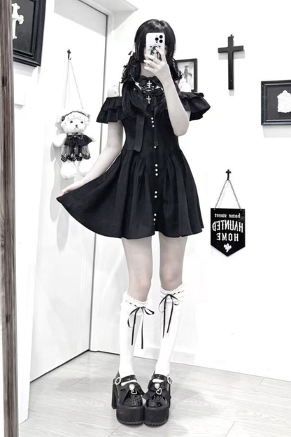 オフショルダーダークスイートドレス