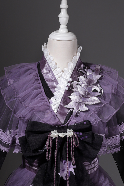 ダークチャイナクロスカラードレス+オーバードレス+スカート