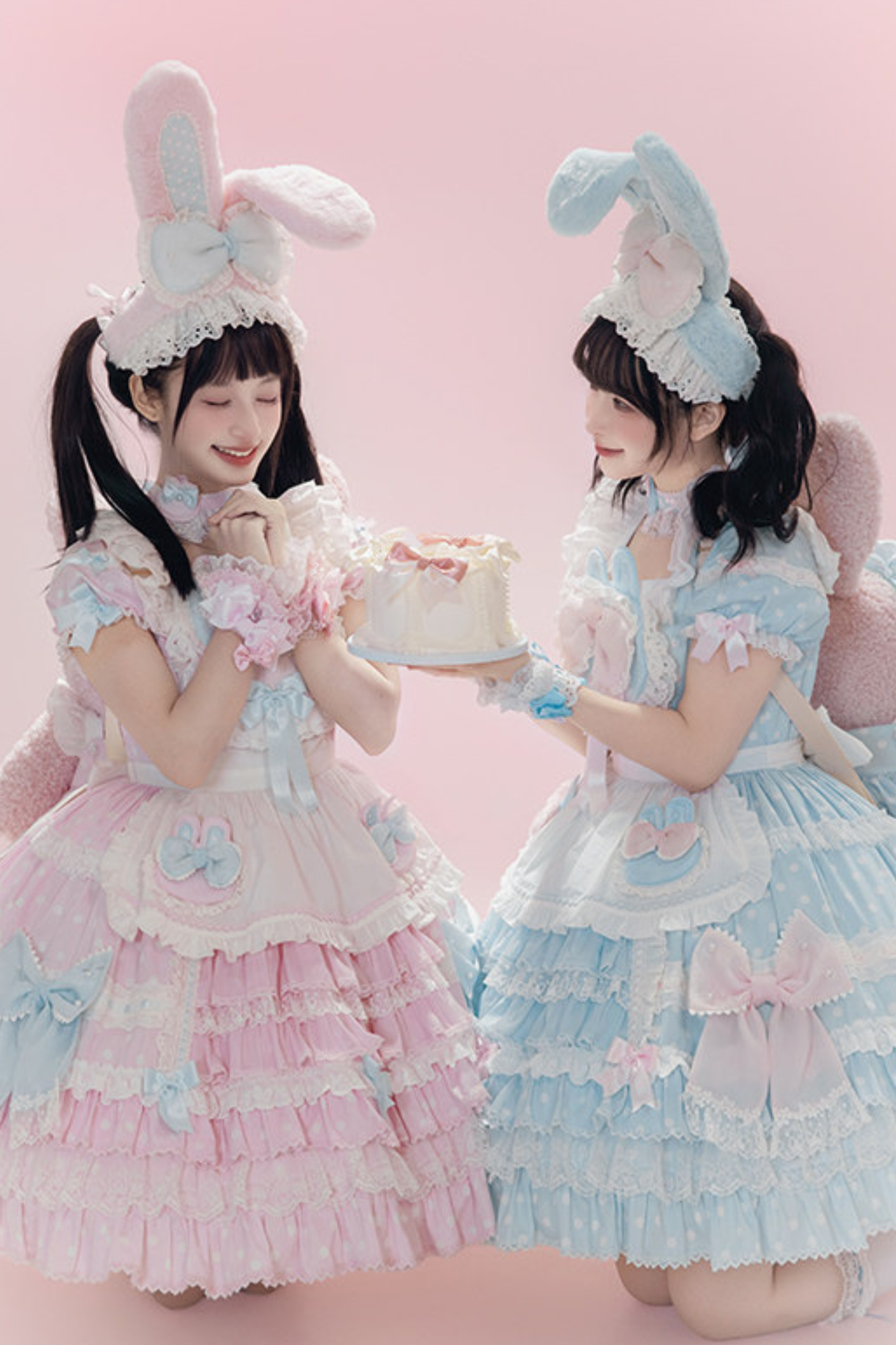 Lace Rabbit Ear Headband + Ribbon Necklace