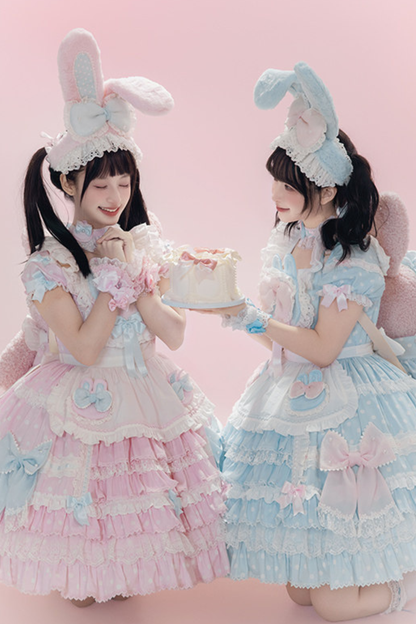 Lace Rabbit Ear Headband + Ribbon Necklace