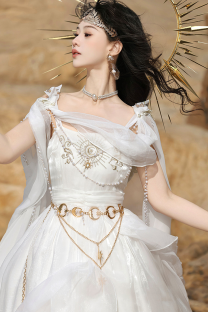 Märchenhaftes klassisches Lolita-Trägerkleid + Kapuzen-Cape